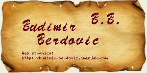 Budimir Berdović vizit kartica